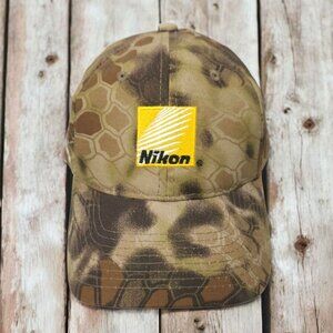 Kryptek Highlander Nikon Camo Strapback Cap Trucker Baseball Hunting Hat NEW